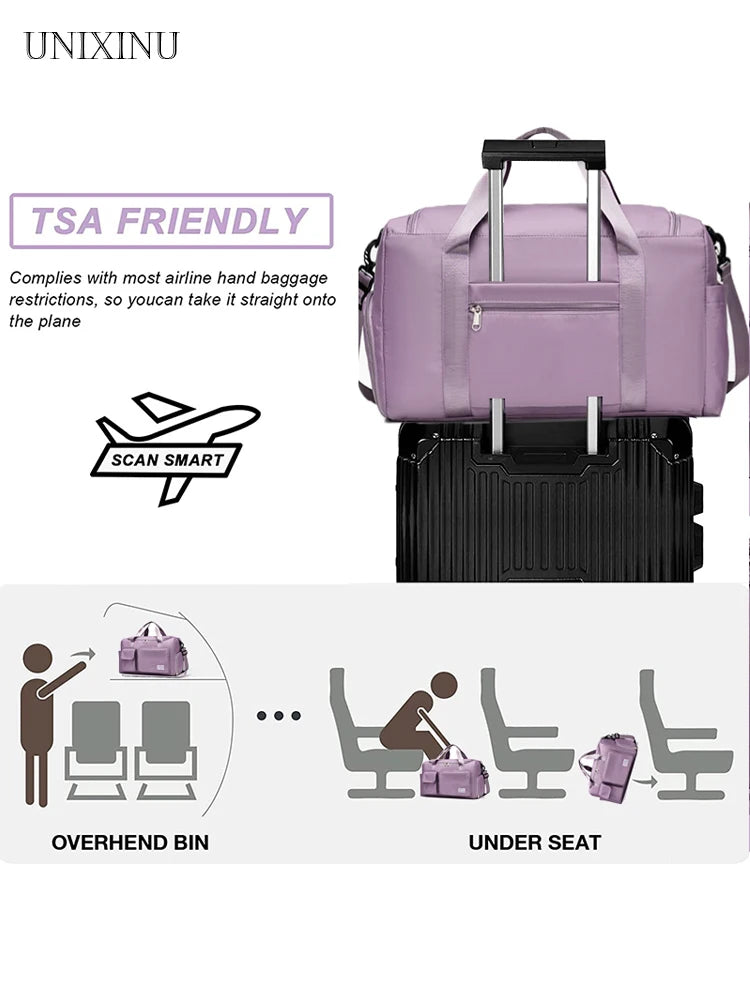 Bags with Shoe Compartment Sports Fitness Bags for WomenD
